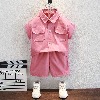 SC 윤이 덮힌포켓셔츠 상하세트 (핑크 11호)